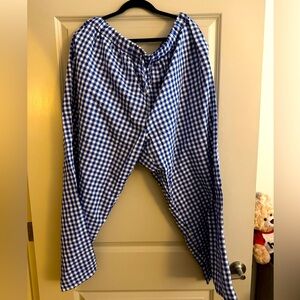 Trendy Blue and White Gingham Pants